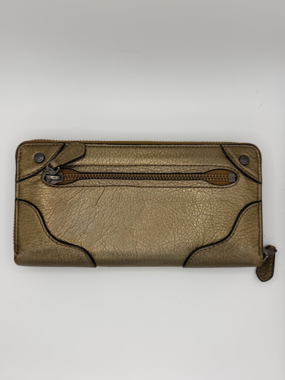 Coach Metallic Mickie (F52645) Bronze Toned Leather Wallet - Picture 4 of 12